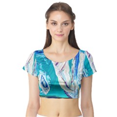 Sailing Boat Short Sleeve Crop Top by bestdesignintheworld