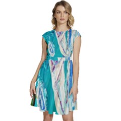 Sailing Boat Cap Sleeve High Waist Dress by bestdesignintheworld