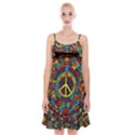 Peace Abstract Pattern Creative Drawing Spaghetti Strap Velvet Dress View1