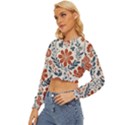 Retro Scandinavian Nordic Flowers Pattern 3 Lightweight Long Sleeve Sweatshirt View2
