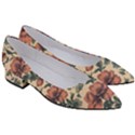 Victorian Beige And Teal Flower Pattern Women s Block Heels  View3