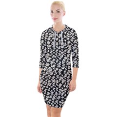 Gothic Leaf Pattern 5 Quarter Sleeve Hood Bodycon Dress by violetheavensky
