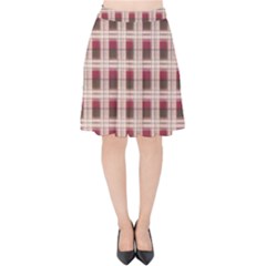 Retro 60s 50s Plaid Pattern 2 Velvet High Waist Skirt by violetheavensky