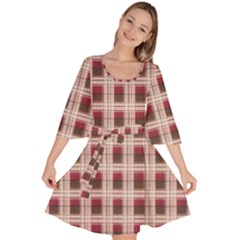Retro 60s 50s Plaid Pattern 2 Velour Kimono Dress by violetheavensky