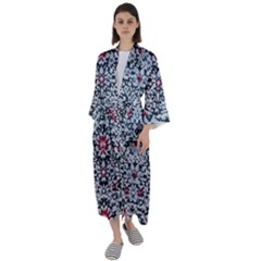 Gothic Leaf Pattern 6 Maxi Satin Kimono by violetheavensky