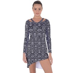 Gothic Leaf Pattern 2 Asymmetric Cut-out Shift Dress by violetheavensky