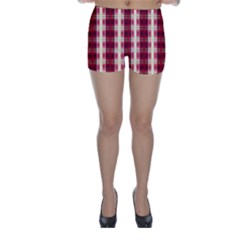 Retro 60s 50s Plaid Pattern 4 Skinny Shorts by violetheavensky