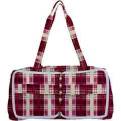 Retro 60s 50s Plaid Pattern 4 Multi Function Bag by violetheavensky