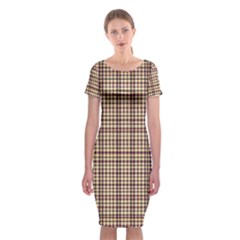 Retro 60s 50s Plaid Pattern 3 Classic Short Sleeve Midi Dress by violetheavensky
