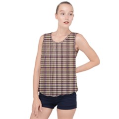 Retro 60s 50s Plaid Pattern 3 Bubble Hem Chiffon Tank Top by violetheavensky
