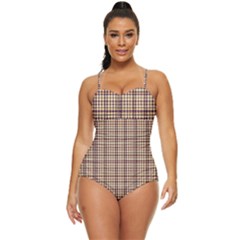 Retro 60s 50s Plaid Pattern 3 Retro Full Coverage Swimsuit by violetheavensky