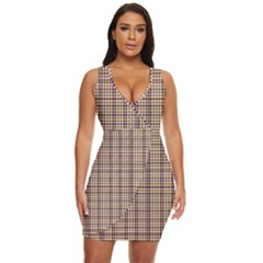 Retro 60s 50s Plaid Pattern 3 Draped Bodycon Dress by violetheavensky