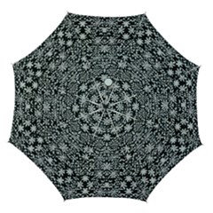 Gothic Leaf Pattern 3 Automatic Folding Umbrella With Case (medium) by violetheavensky