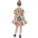Retro Scandinavian Nordic Flowers Pattern 2 Kids  Sailor Dress View2