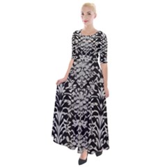 Gothic Leaf Pattern 4 Half Sleeves Maxi Dress by violetheavensky