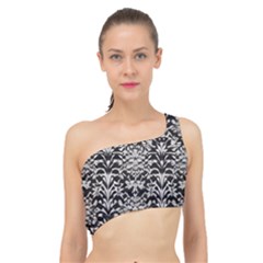 Gothic Leaf Pattern 4 Spliced Up Bikini Top  by violetheavensky