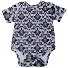Gothic Leaf Pattern Baby Short Sleeve Bodysuit by violetheavensky