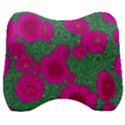 Mid Century Retro Floral 1970s 1960s Pattern 97 Velour Head Support Cushion View1