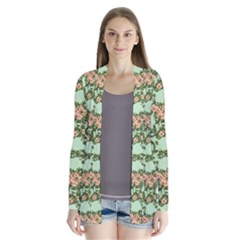 Retro 1880s Flowers Pattern 5 Drape Collar Cardigan by violetheavensky