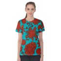 Mid Century Retro Floral 1970s 1960s Pattern 103 Women s Cotton T-Shirt View1