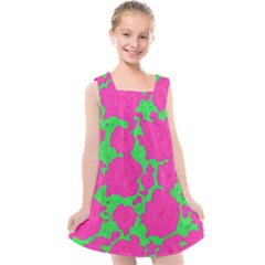Mid Century Retro Floral 1970s 1960s Pattern 98 Kids  Cross Back Dress by violetheavensky