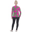 Mid Century Retro Floral 1970s 1960s Pattern 98 Velvet Zip Up Jacket View2