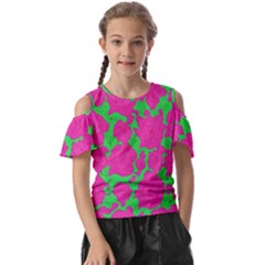Mid Century Retro Floral 1970s 1960s Pattern 98 Kids  Butterfly Cutout T-shirt by violetheavensky