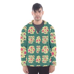 Retro 1880s Flowers Pattern 6 Men s Hooded Windbreaker by violetheavensky
