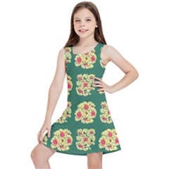 Retro 1880s Flowers Pattern 6 Kids  Lightweight Sleeveless Dress by violetheavensky