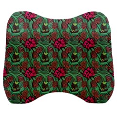 Retro 1880s Flowers Pattern 3 Velour Head Support Cushion by violetheavensky