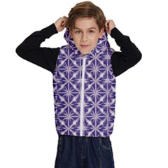 Royal Fractal Pattern 4 Kids  Stylish Hooded Puffer Vest by violetheavensky