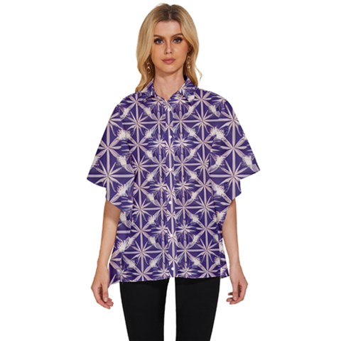 Royal Fractal Pattern 4 Women s Batwing Button Up Shirt by violetheavensky