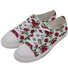 Retro 1880s Flowers Pattern 2 Men s Low Top Canvas Sneakers by violetheavensky