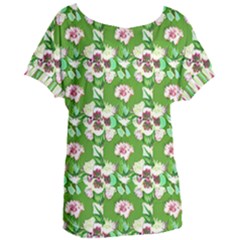 Retro 1880s Flowers Pattern 4 Women s Oversized T-shirt by violetheavensky