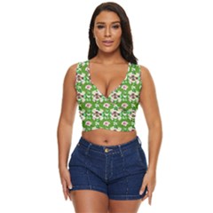 Retro 1880s Flowers Pattern 4 Women s Sleeveless Wrap Top by violetheavensky