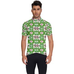 Retro 1880s Flowers Pattern 4 Men s Short Sleeve Cycling Jersey by violetheavensky