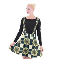 Royal Fractal Pattern Suspender Skater Skirt by violetheavensky