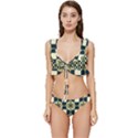 Royal Fractal Pattern Low Cut Ruffle Edge Bikini Set View1