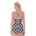 Royal Fractal Pattern 3 Boyleg Halter Swimsuit  View2