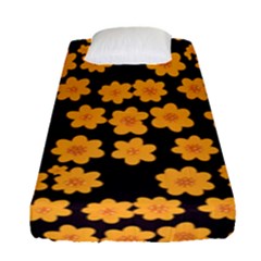 Retro 40s 50s Flowers Pattern Halloween 4 Fitted Sheet (single Size) by violetheavensky