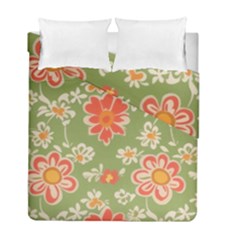 Retro 40s 50s Mexico Flowers Pattern 3 Duvet Cover Double Side (full/ Double Size) by violetheavensky