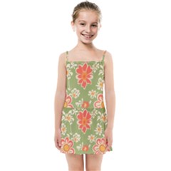 Retro 40s 50s Mexico Flowers Pattern 3 Kids  Summer Sun Dress by violetheavensky