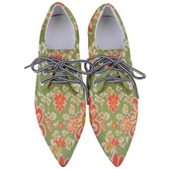 Retro 40s 50s Mexico Flowers Pattern 3 Pointed Oxford Shoes by violetheavensky
