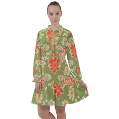 Retro 40s 50s Mexico Flowers Pattern 3 All Frills Dress by violetheavensky