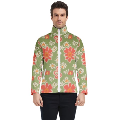 Retro 40s 50s Mexico Flowers Pattern 3 Men s Bomber Jacket by violetheavensky
