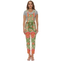 Retro 40s 50s Mexico Flowers Pattern 3 Women s Pinafore Overalls Jumpsuit by violetheavensky
