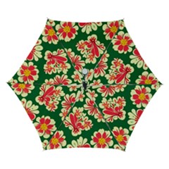 Retro 40s 50s Mexico Flowers Pattern 2 Automatic Folding Umbrella With Case (small) by violetheavensky