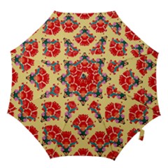 Retro 40s 50s Mexico Flowers Pattern 4 Hook Handle Umbrellas (medium) by violetheavensky