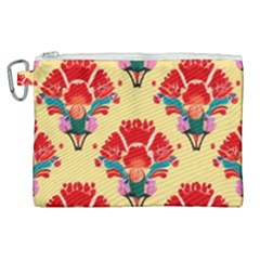 Retro 40s 50s Mexico Flowers Pattern 4 Canvas Cosmetic Bag (xl) by violetheavensky