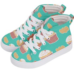 Retro 40s 50s Cupcake Pattern 3 Kids  Hi-top Skate Sneakers by violetheavensky